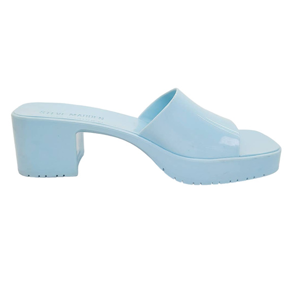 Steve Madden Platform Heels Chunky Sandals Jelly Square Toe Women's 7M - Picture 2 of 9